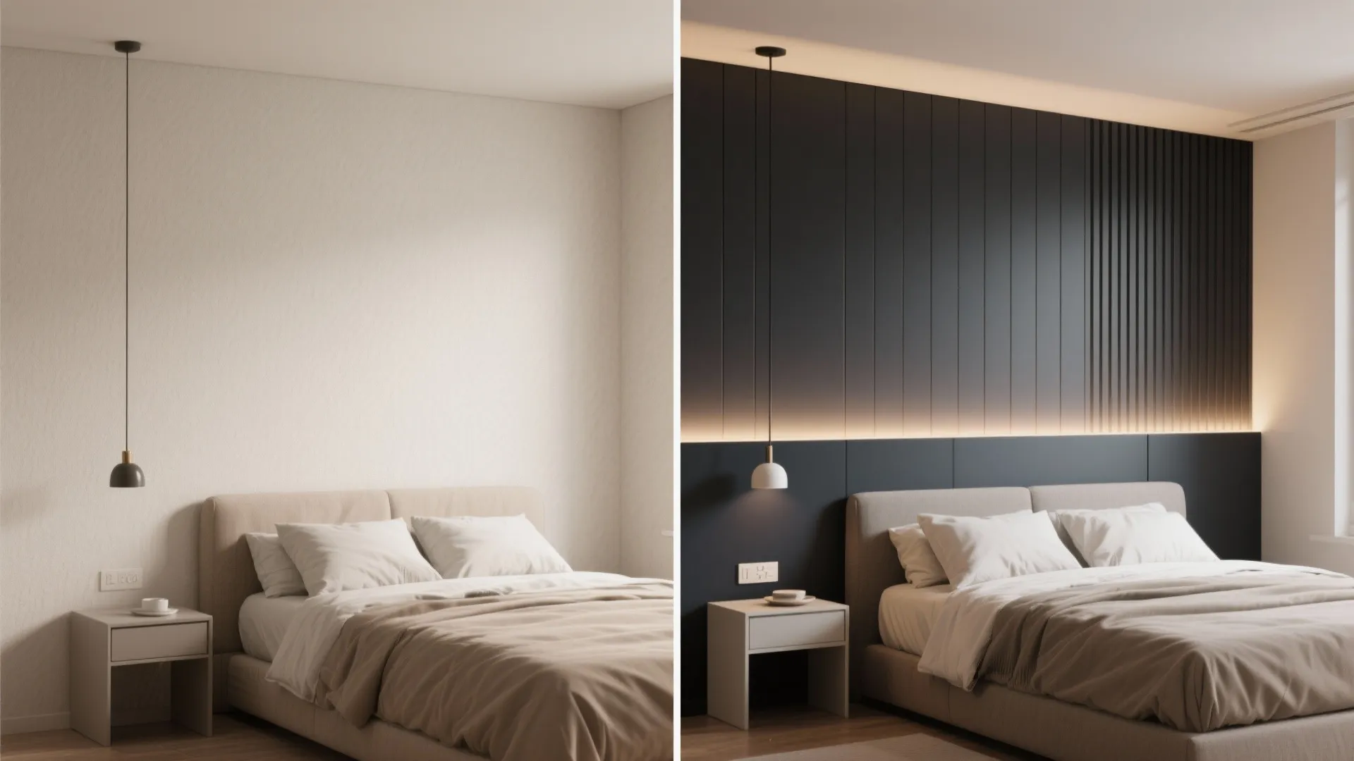 5. Statement headboard and vertical tricks