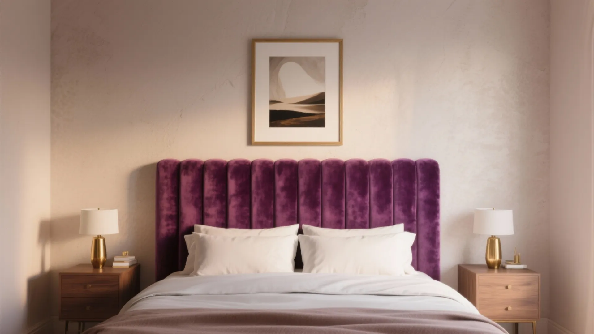 4. Statement headboard and balanced negatives