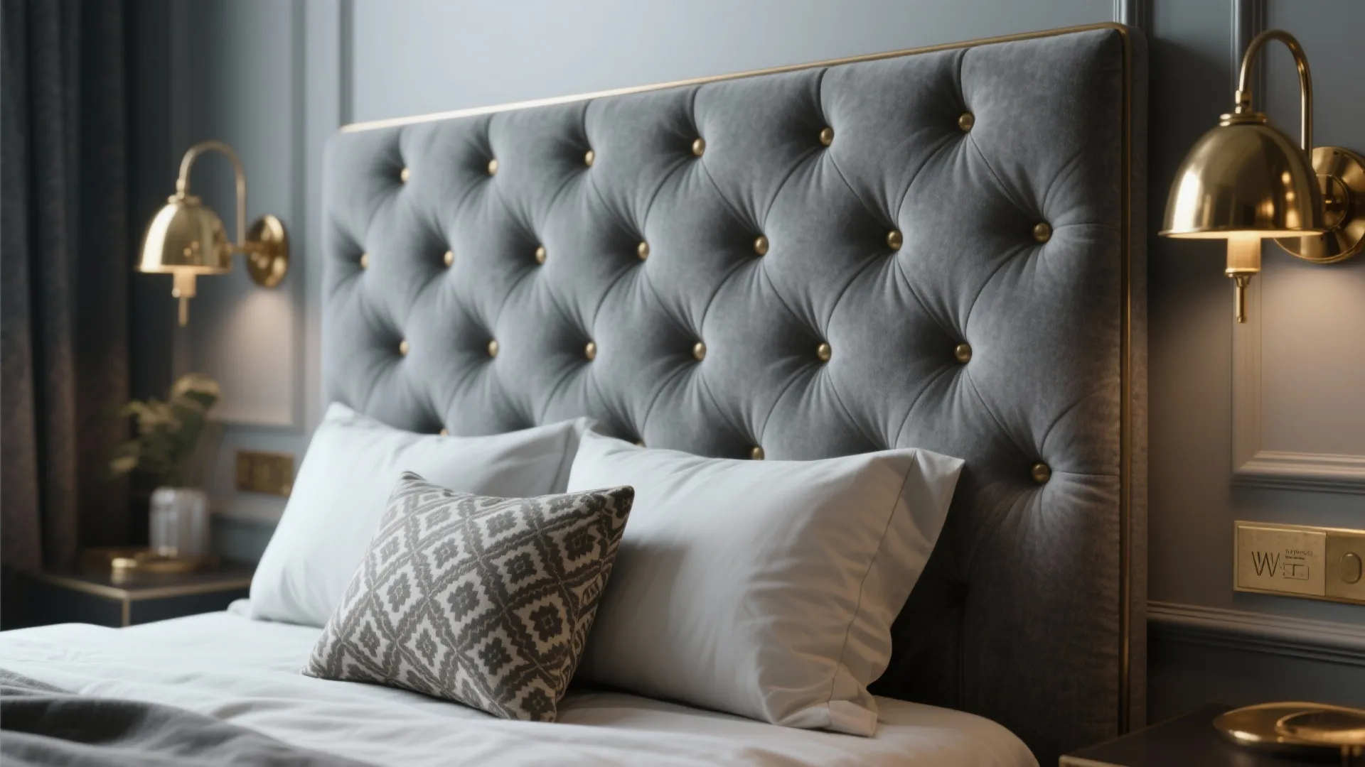 5. Statement Headboard and Accents