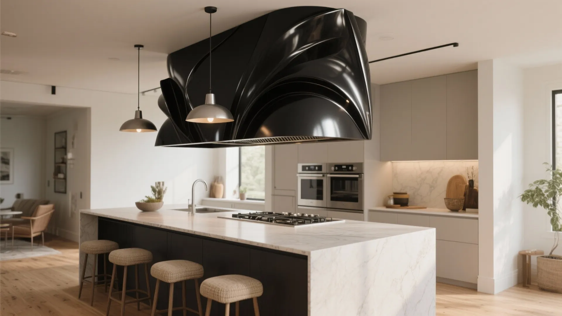 3. Statement island hood as a focal point