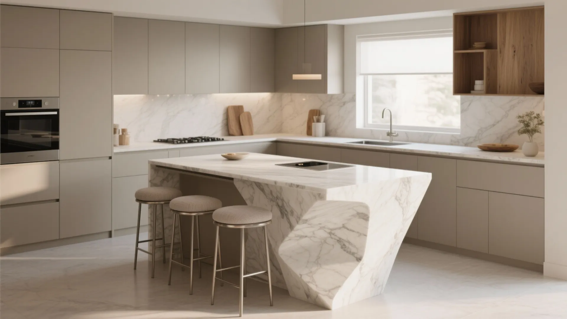 A statement kitchen island for social cooking