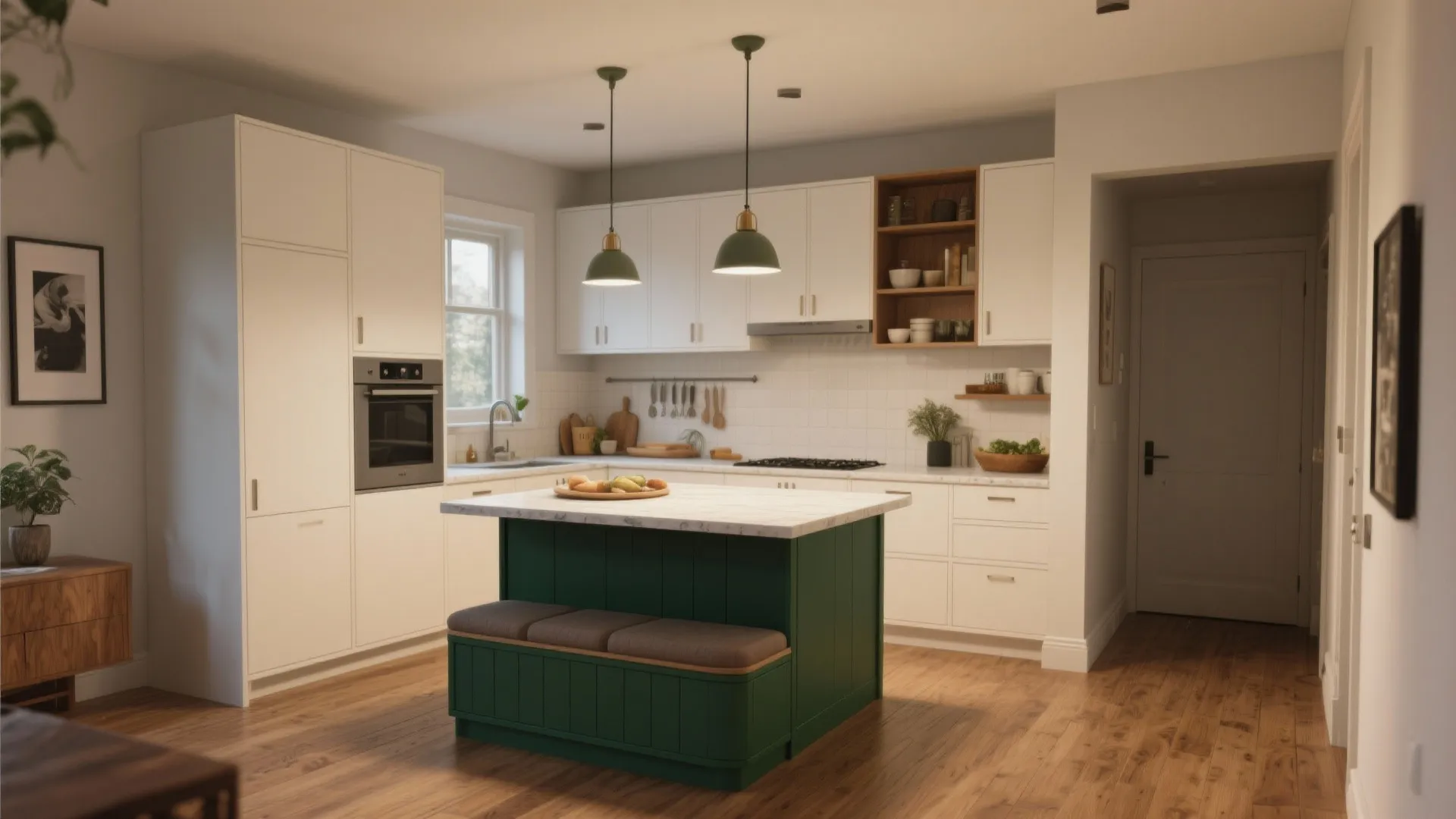 2. Add a statement island to anchor the space