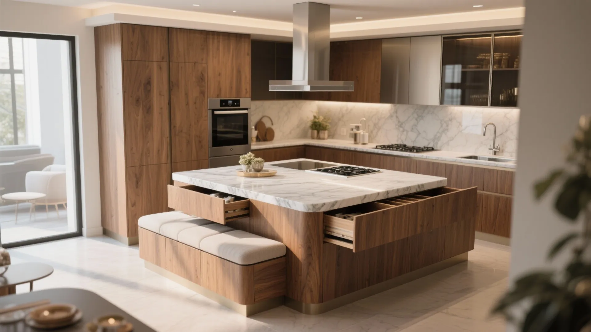 Statement Island with Integrated Storage