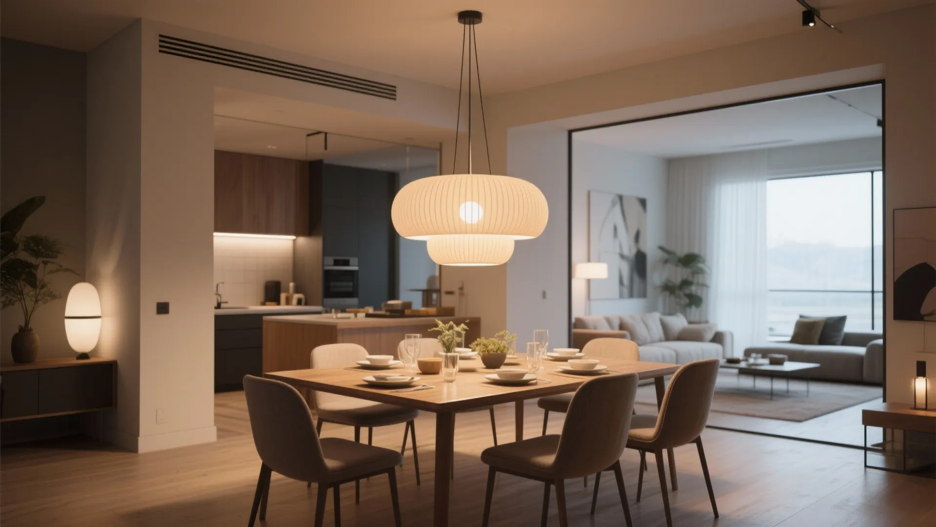 5. Statement Lighting as a Divider