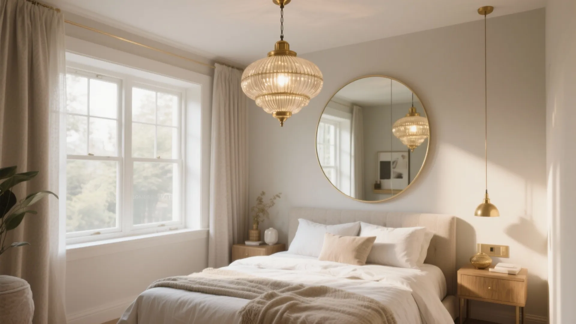 Idea 4: Statement Lighting and Mirrors