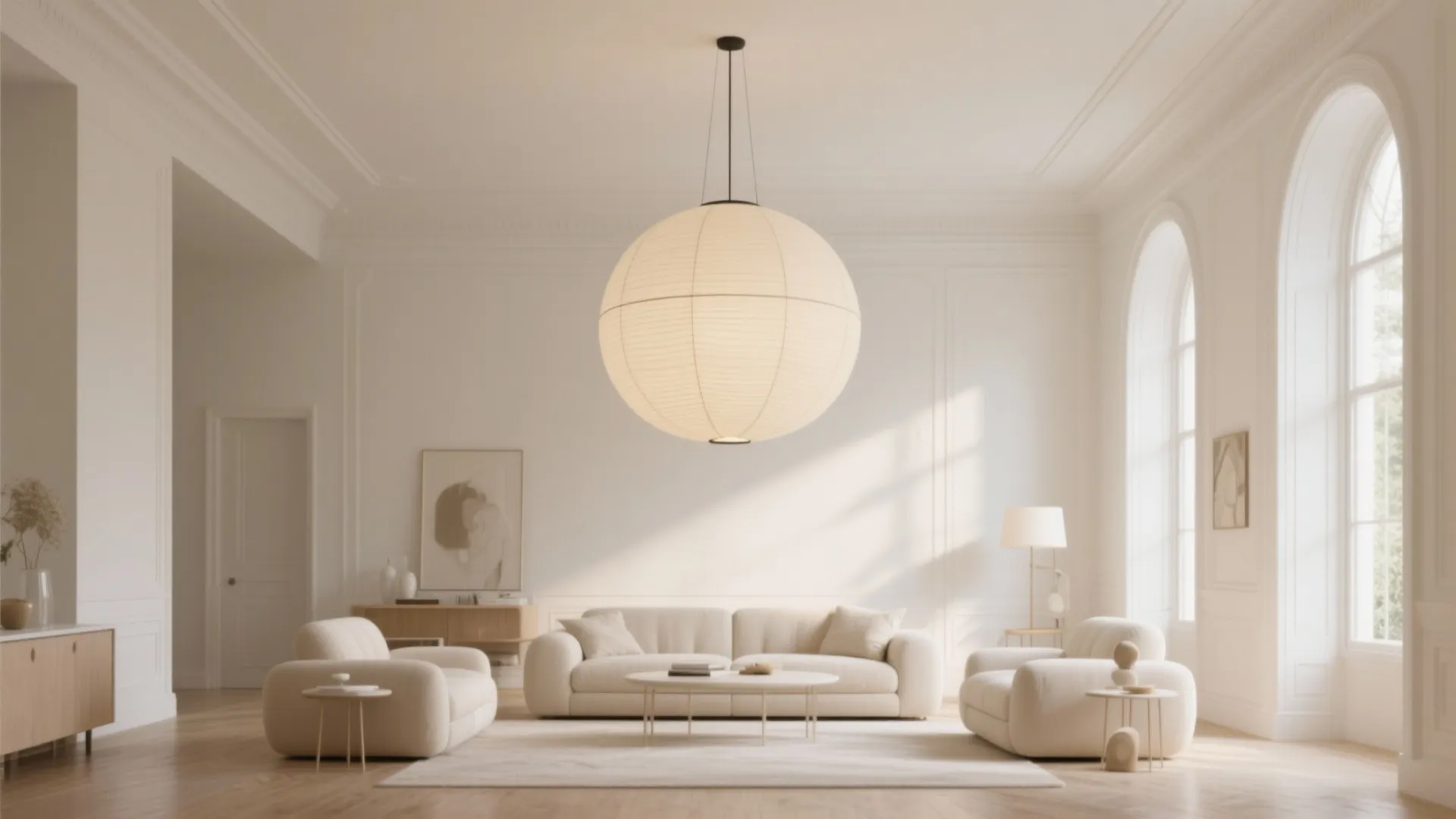 Statement Lighting in Soft Tones
