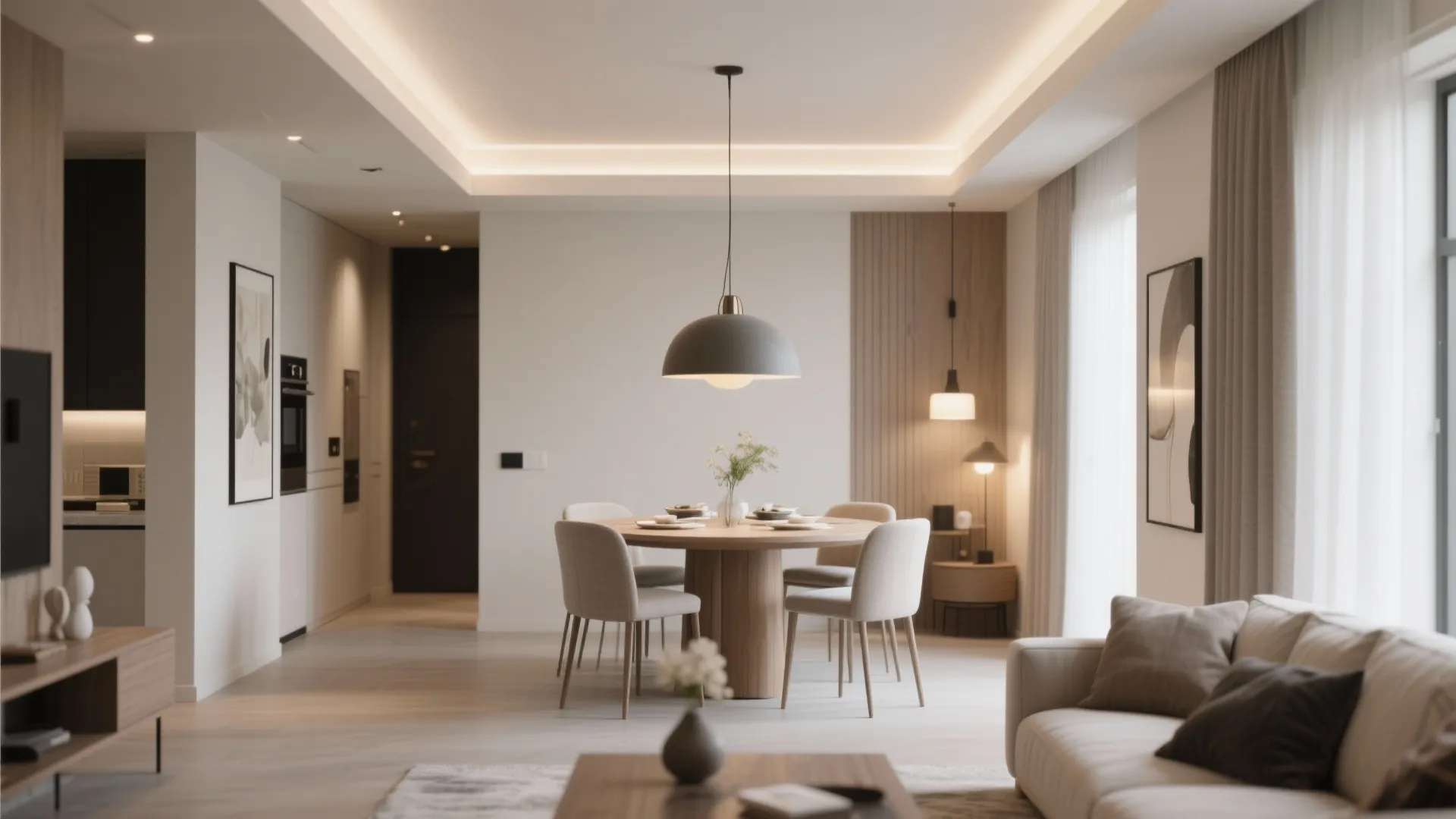 8. Statement Lighting as a Divider