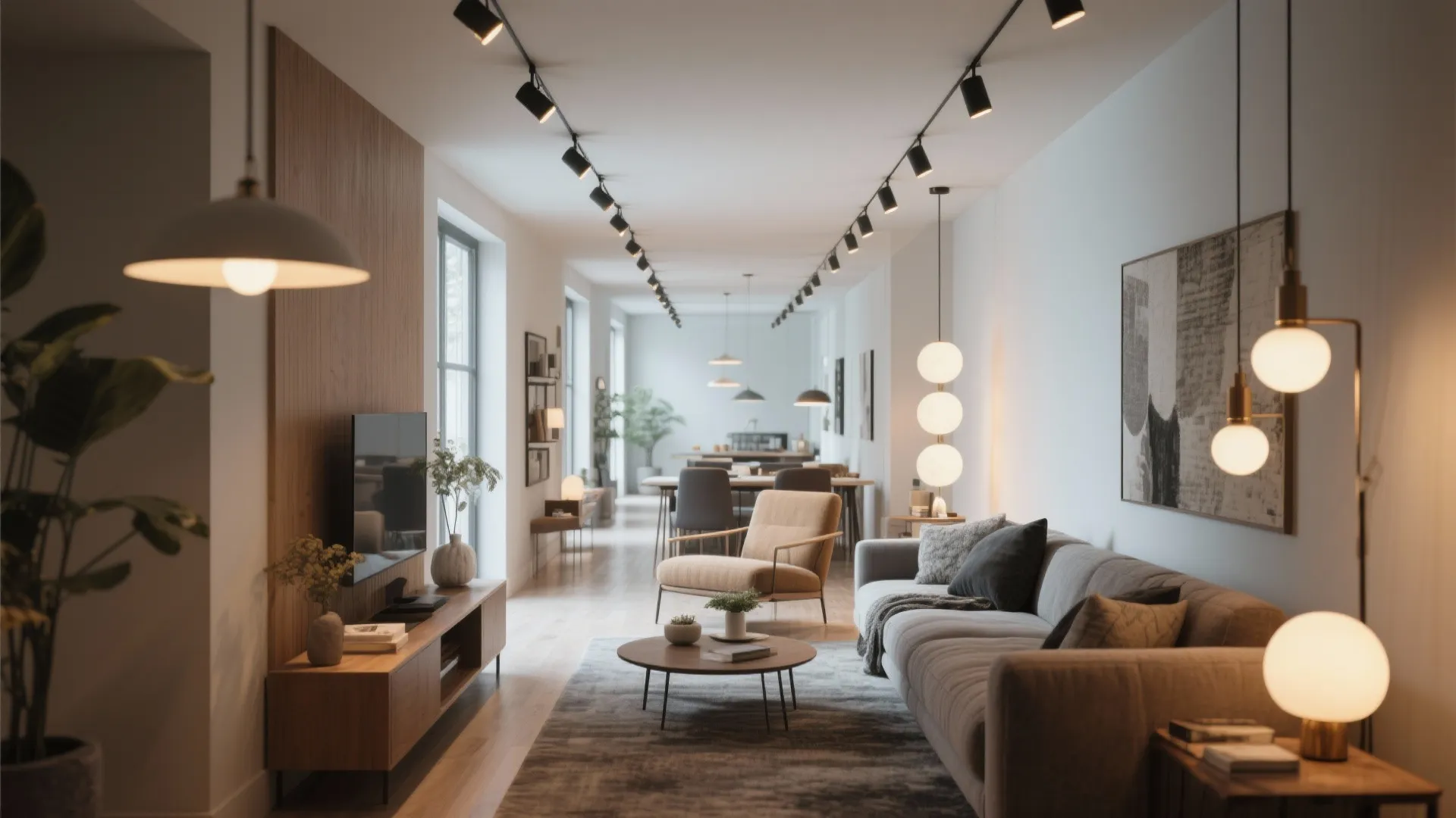 Statement Lighting Along the Length