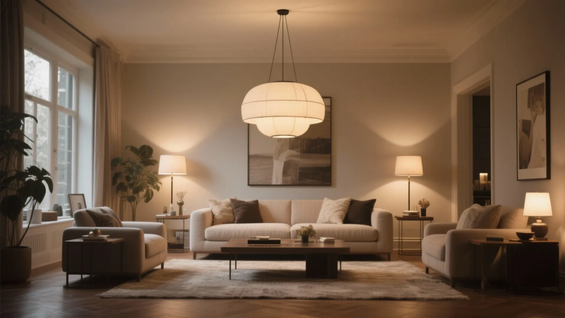 3. Statement Lighting Centerpiece