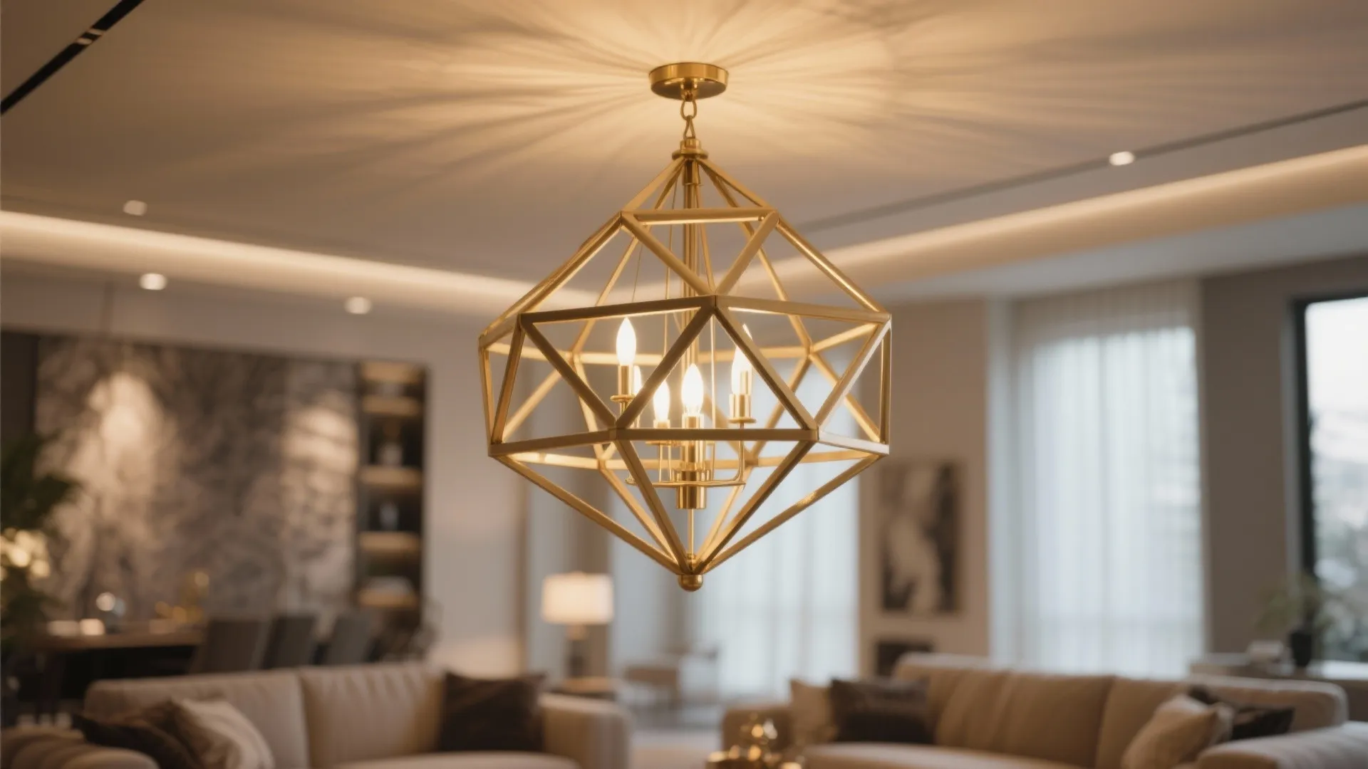 2. Statement lighting centerpiece