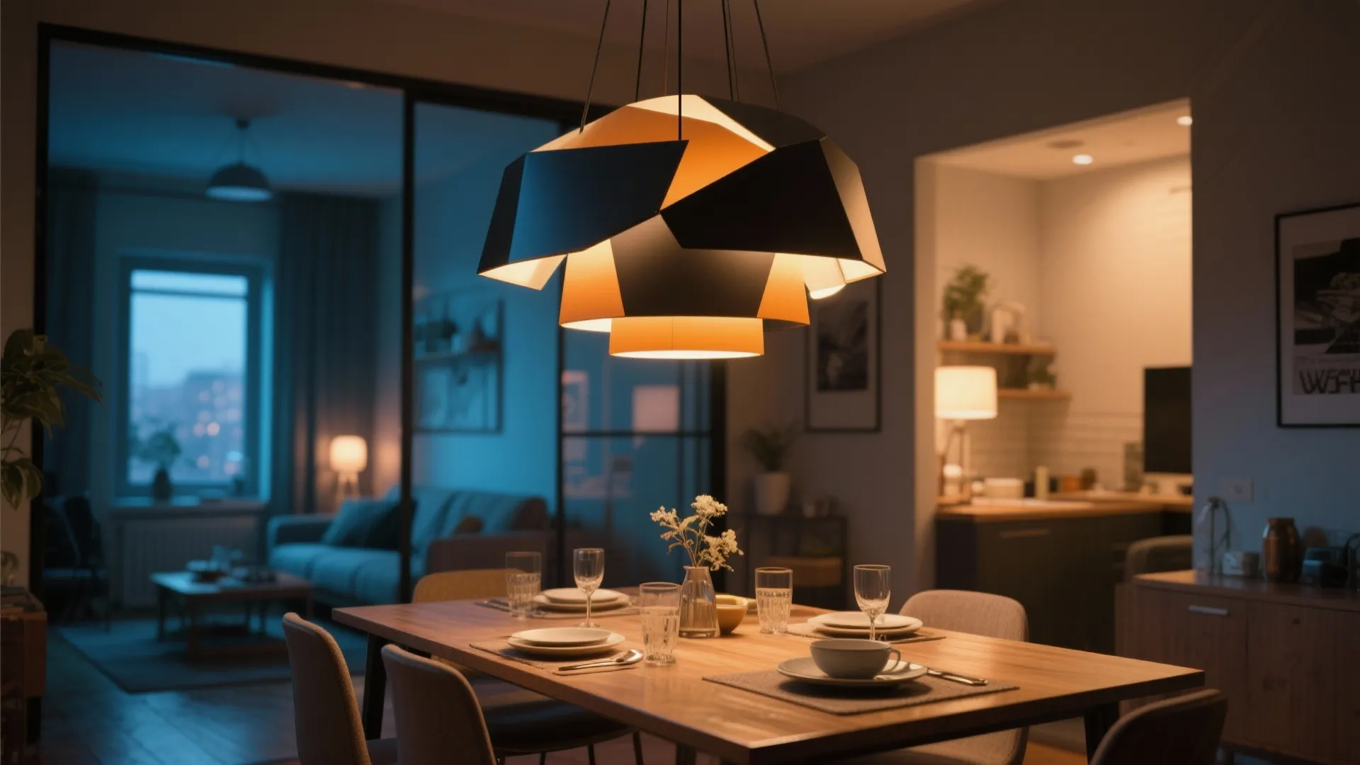 Statement Lighting as a Divider