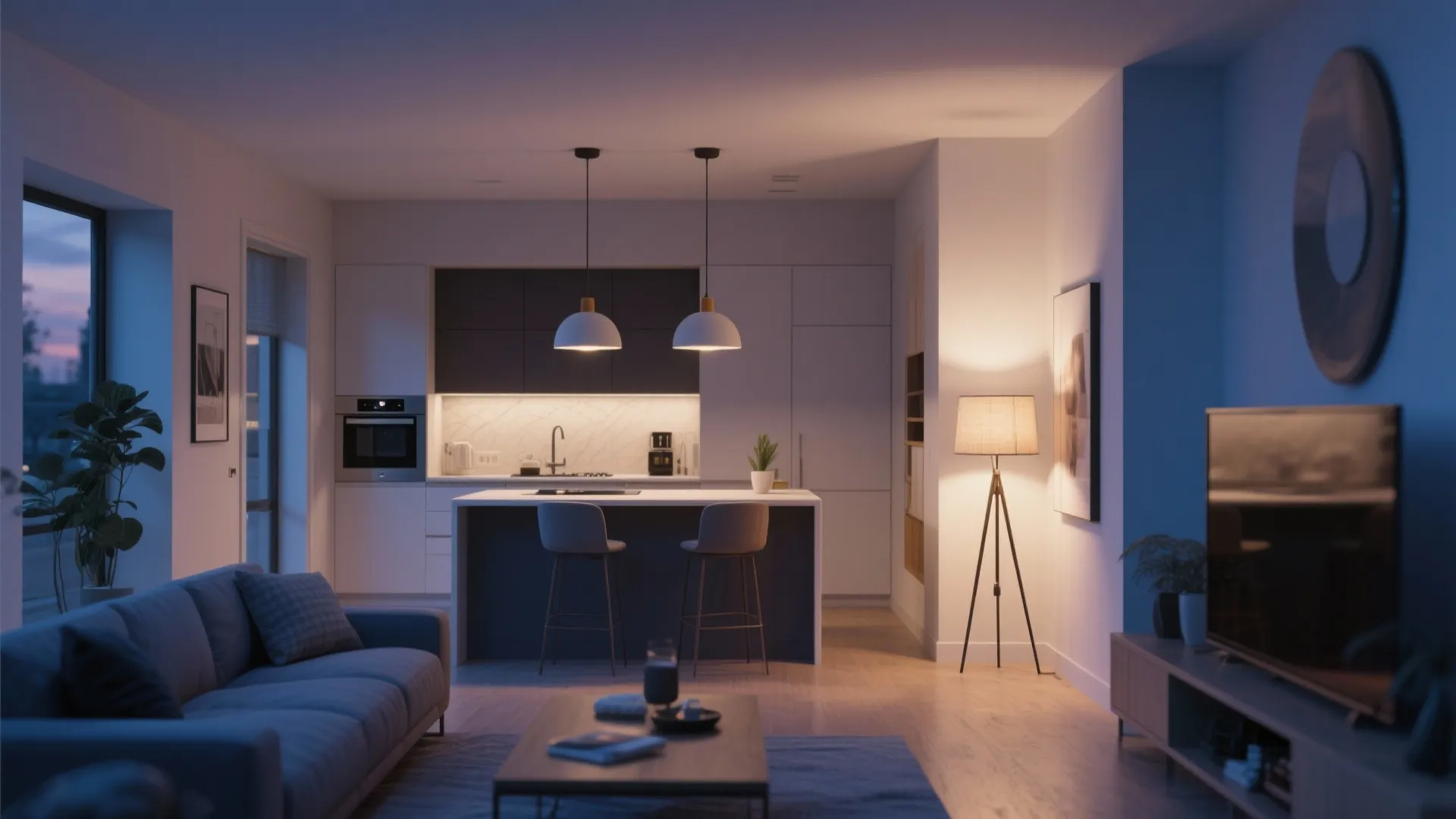 6. Statement Lighting Over Zones