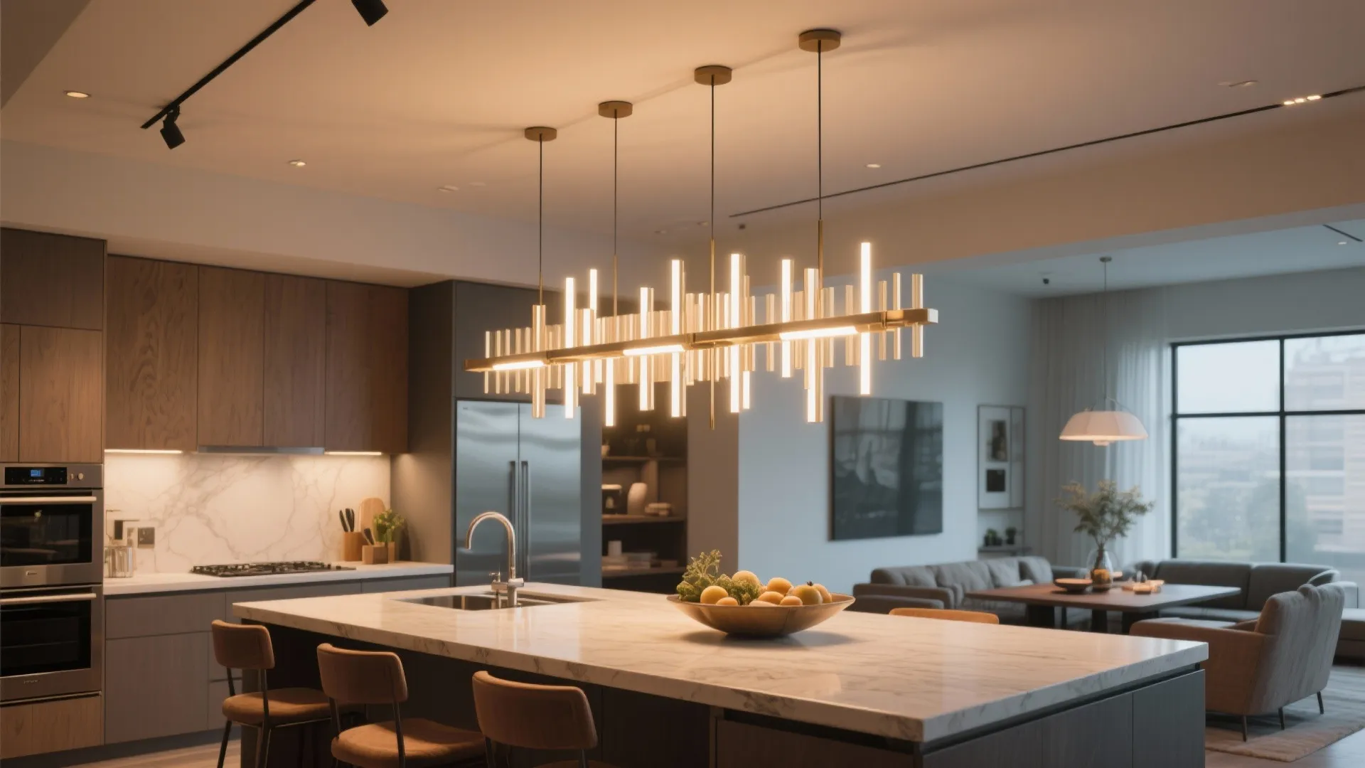 5. Statement Lighting Centerpiece