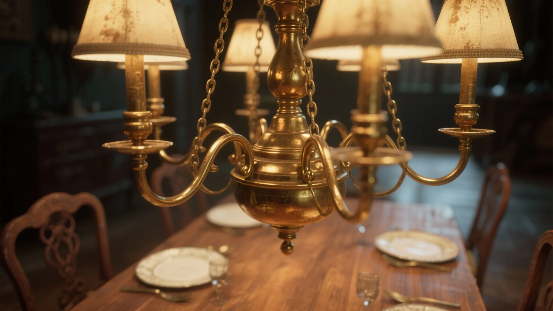 3. Statement Lighting with Vintage Flair