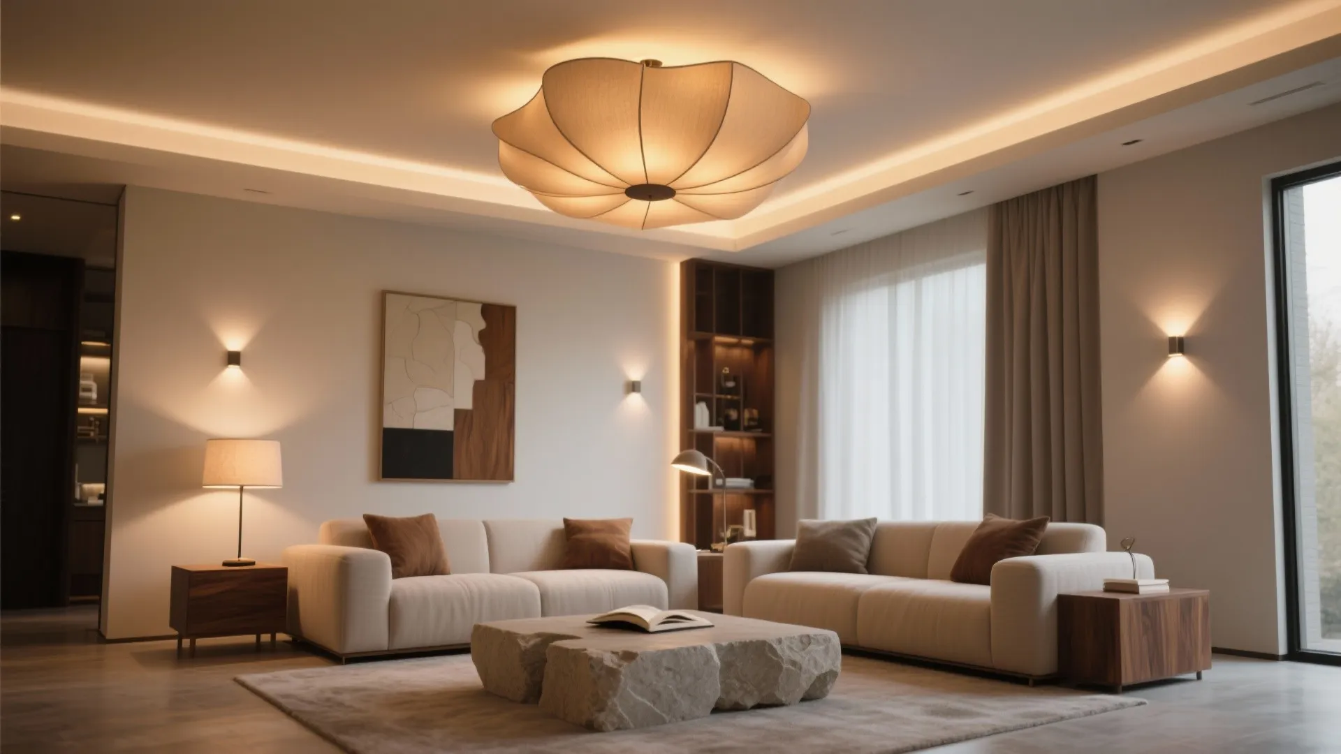 3) Statement Lighting: layered, dimmable, and sculptural