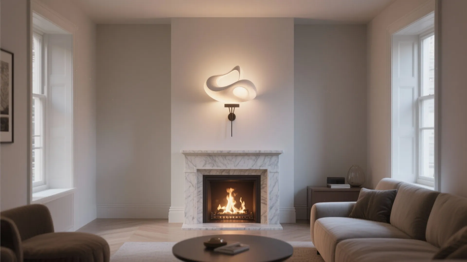 9. Statement Lighting Above the Fireplace