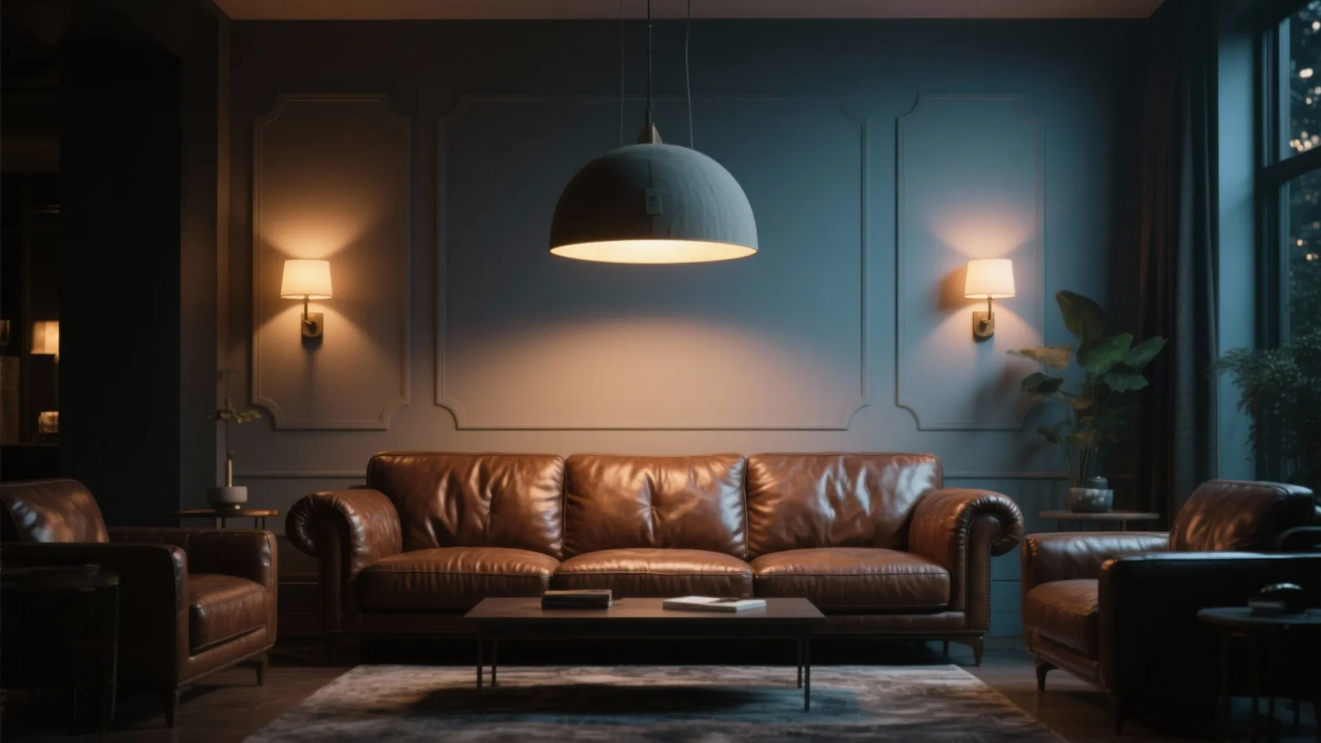 10. Statement Lighting Over the Sofa