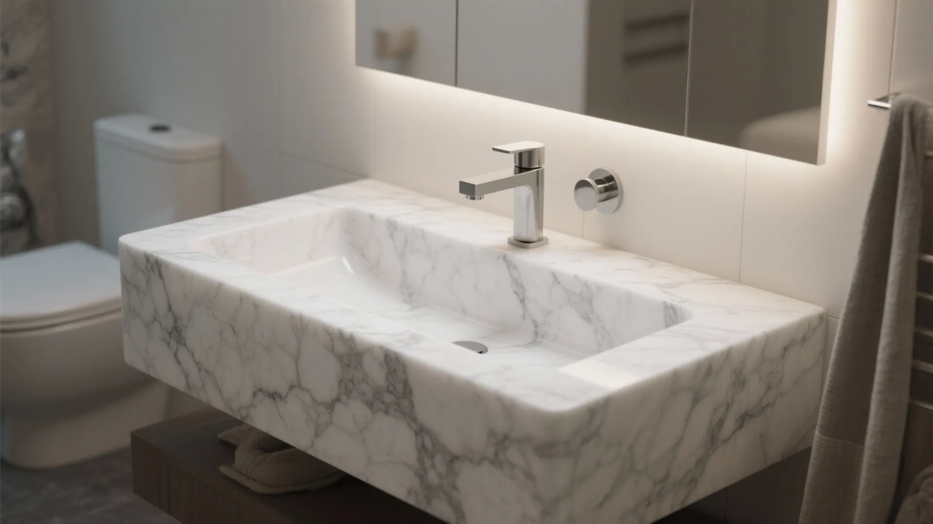 9. Statement Marble Sink