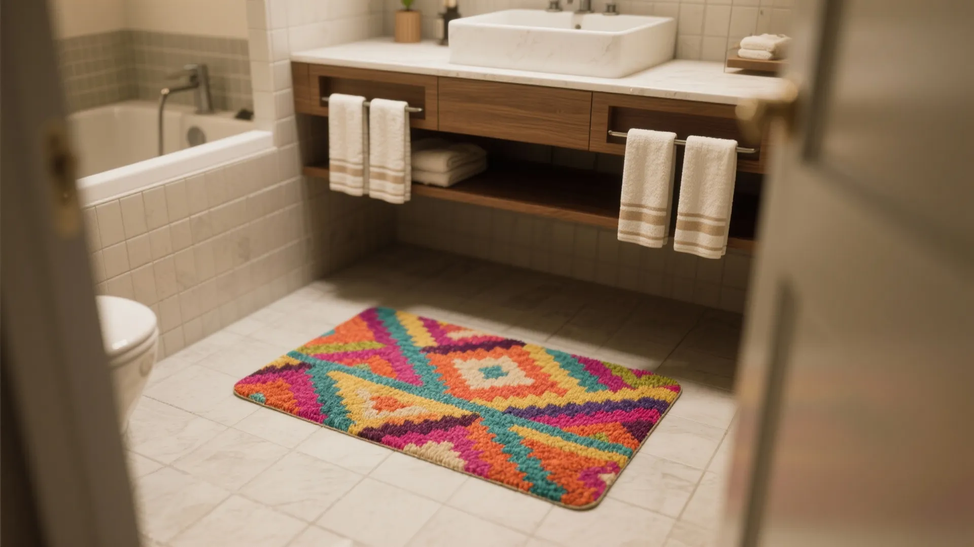 5. Statement Mini Rug for Visual Pop