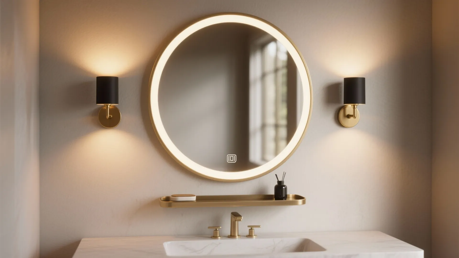 Tip 3: Statement Mirror and Layered Lighting