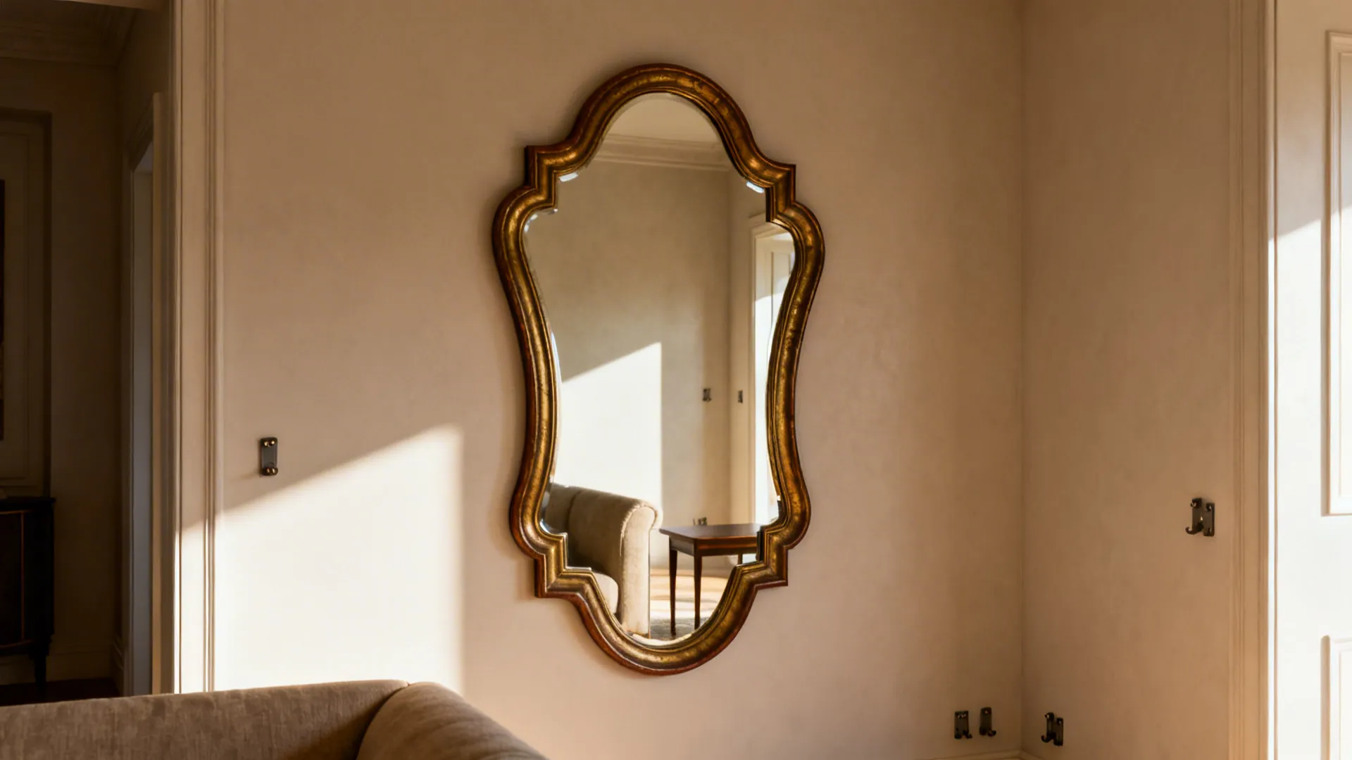 4. Statement Mirror to Enlarge the Space