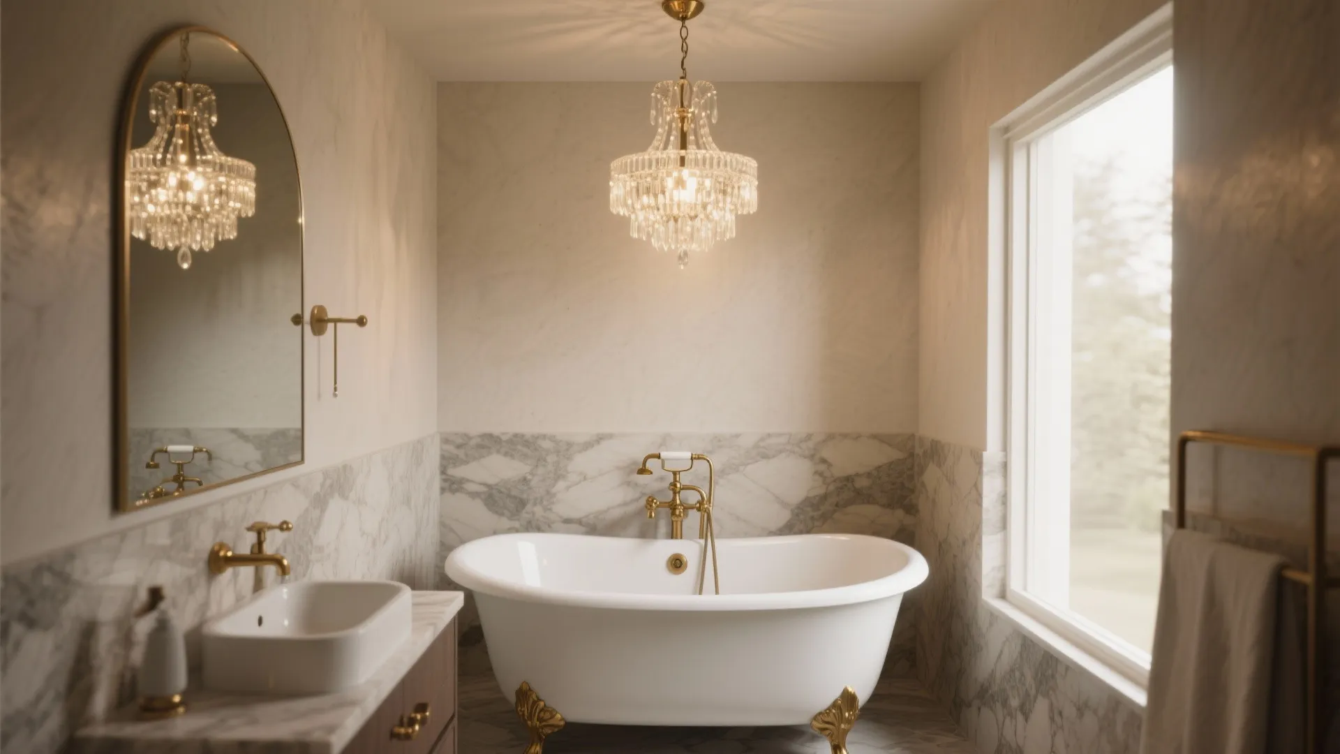 Bathroom Chandelier Ideas — 5 Inspiring Designs: Small bathrooms, big drama: my top 5 chandelier ideas for wet spaces