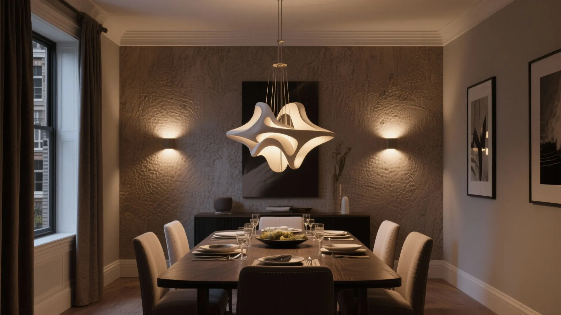 5. Statement center fixtures with complementary layers