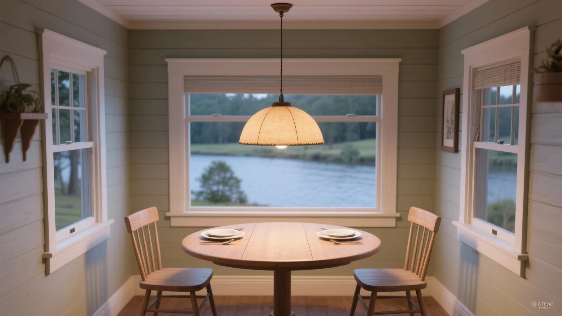 2. Statement pendants over small dining nooks