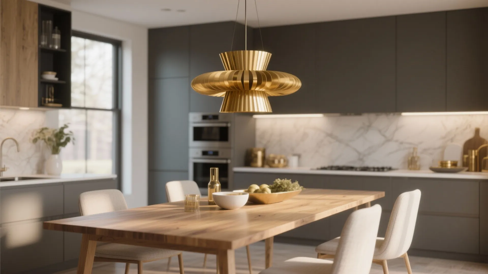 2. Statement Pendant Above Dining Table