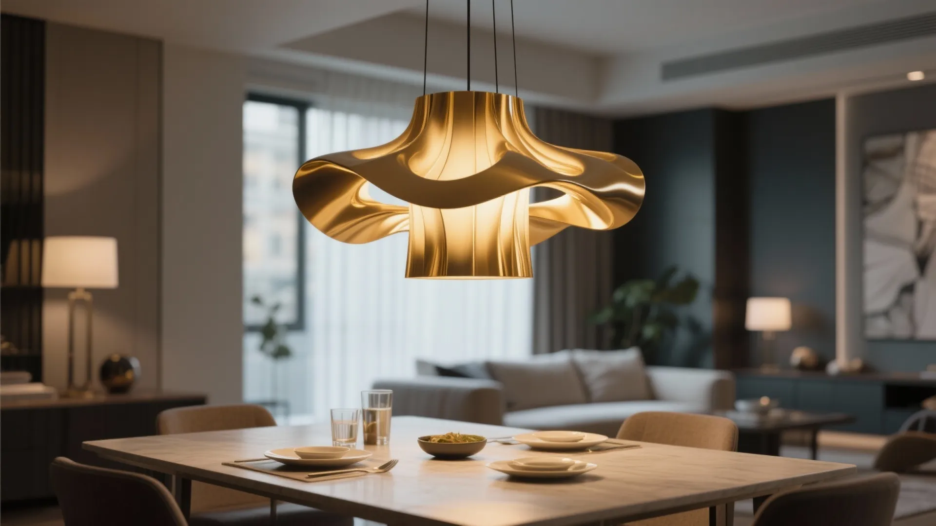 4. Statement Lighting Over the Dining Table