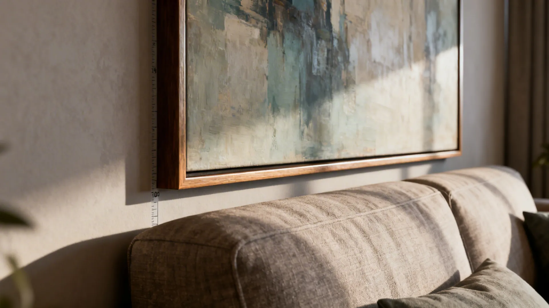 1. The Single Statement Piece Above the Sofa