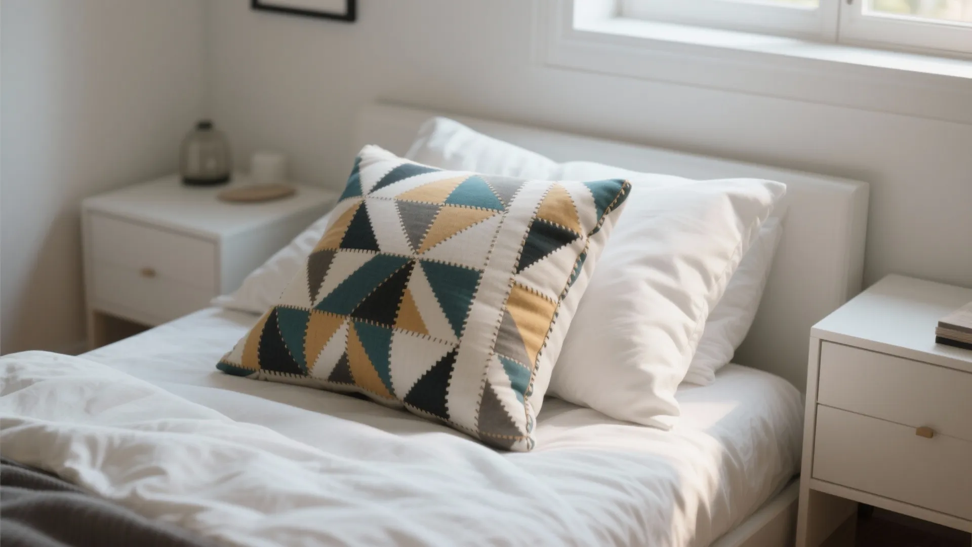 2. Go Big With One Statement Pillow