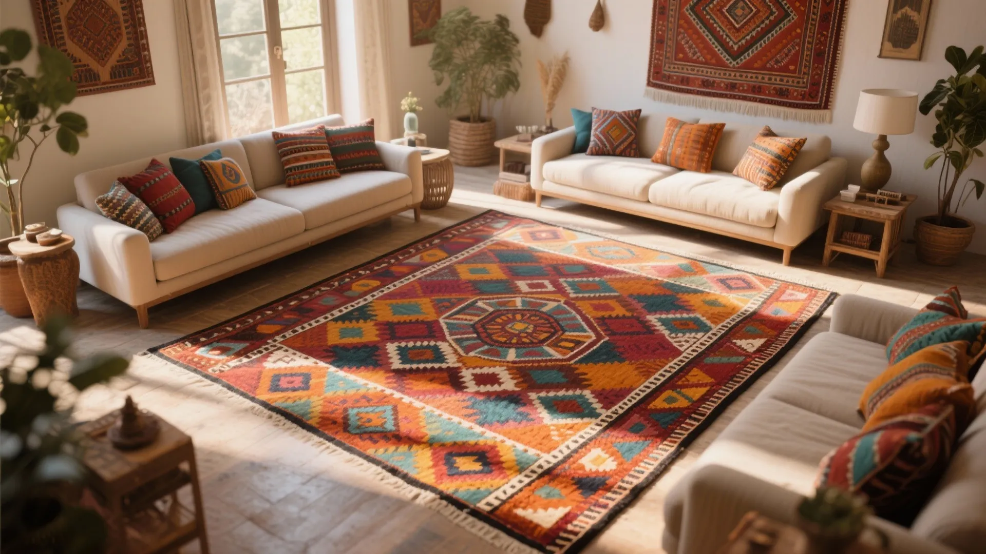 10. Statement Rug as a Layout Guide