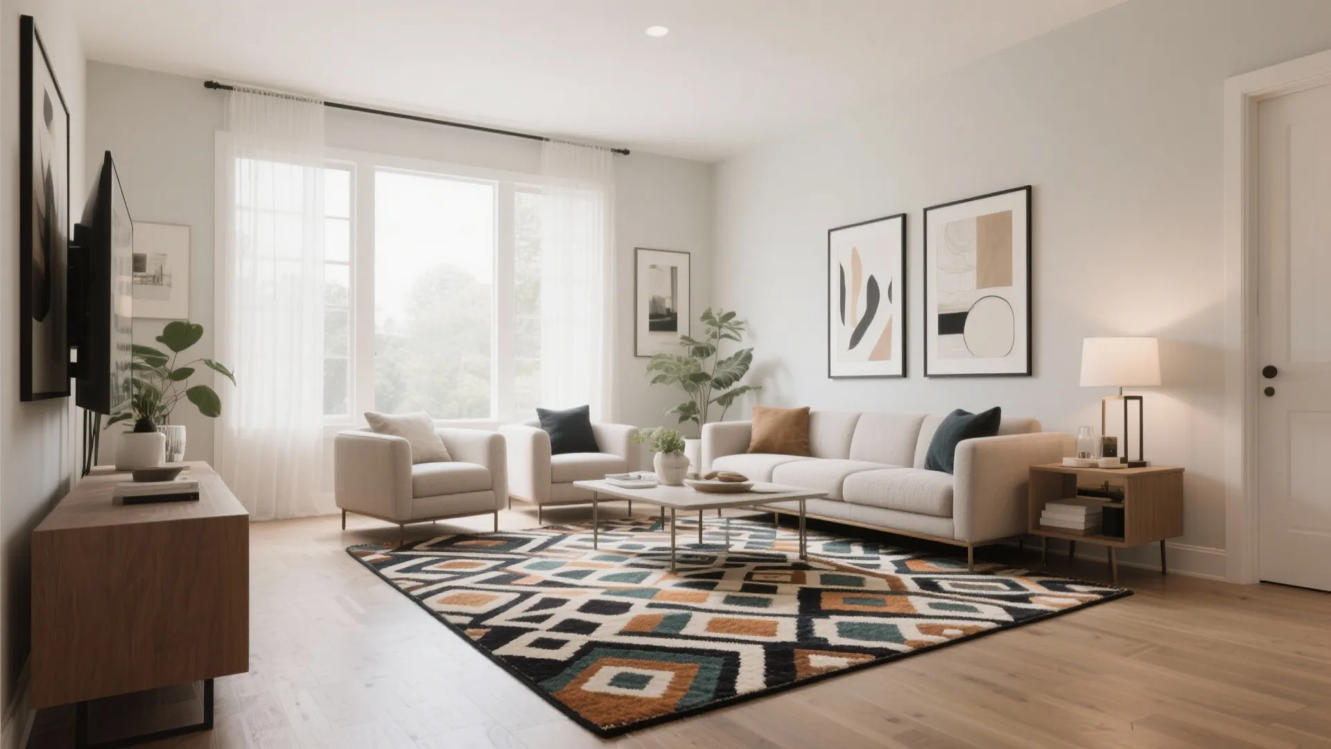 7. Statement Rug Centerpiece