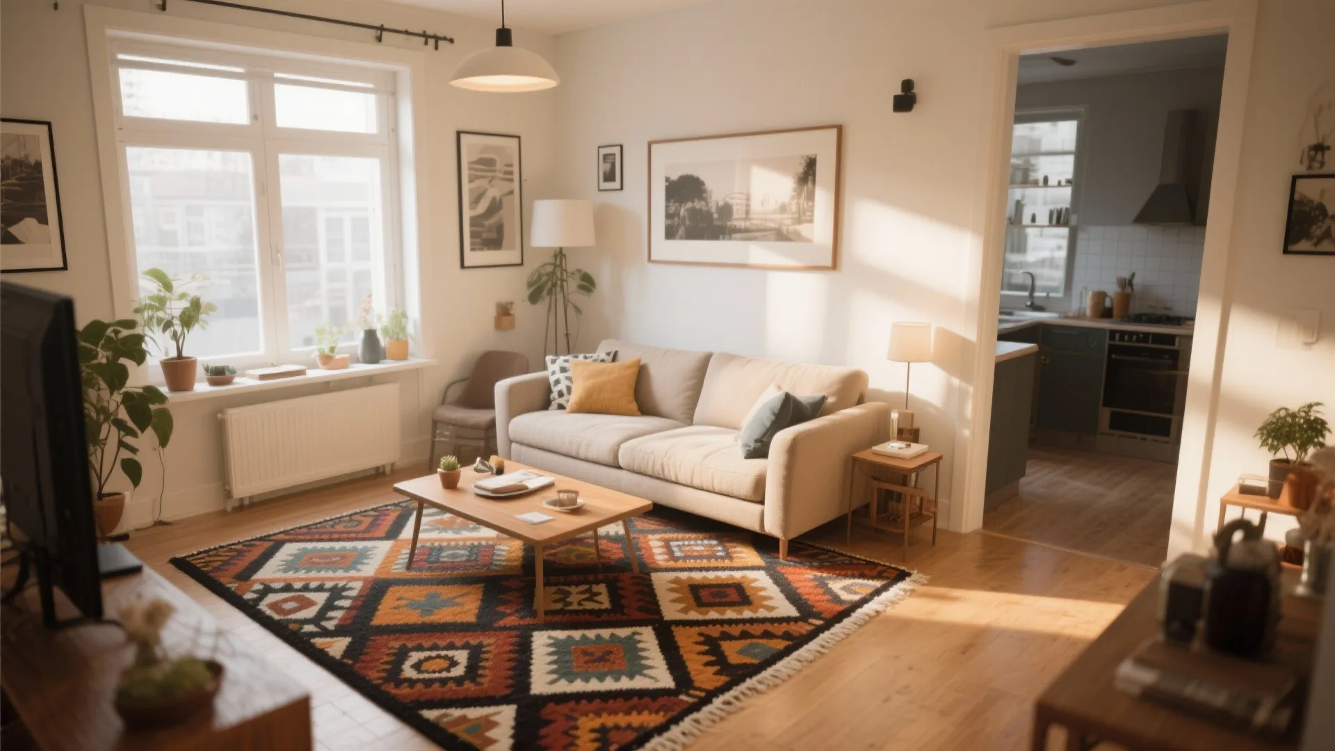 8. Statement Rug as a Visual Anchor