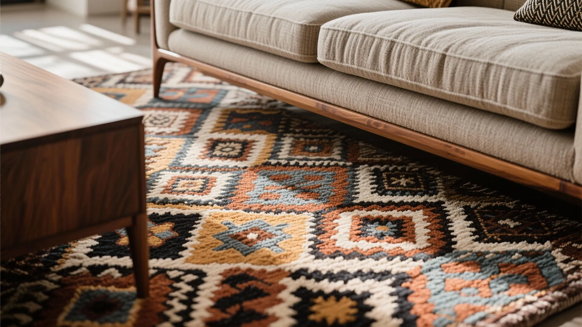 Using a statement rug to define space