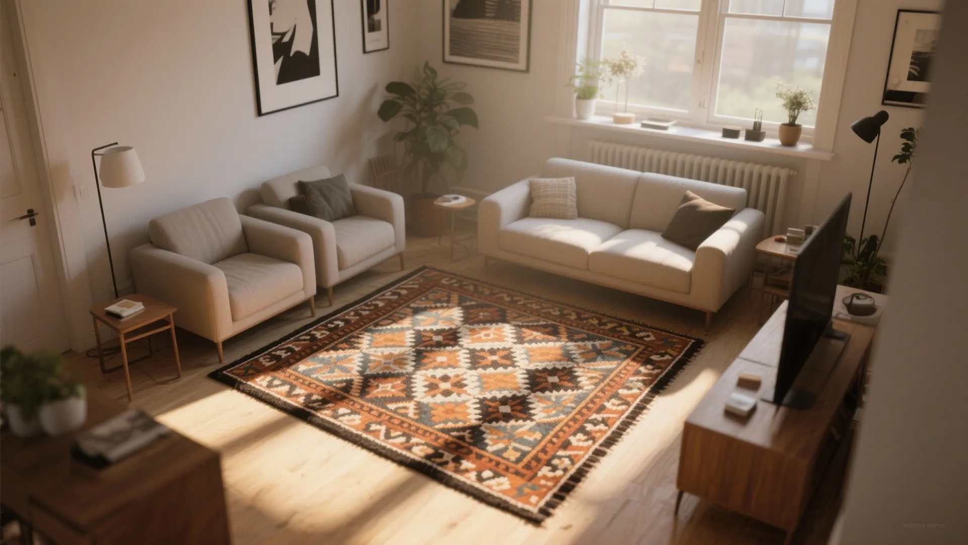 10. Statement Rug as a Focal Point