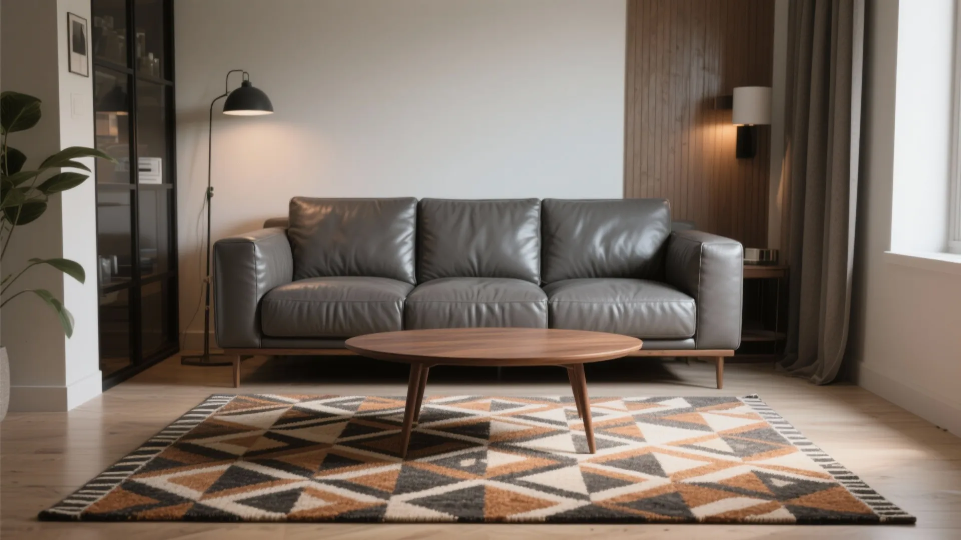 2. Add a Statement Rug to Anchor the Seating