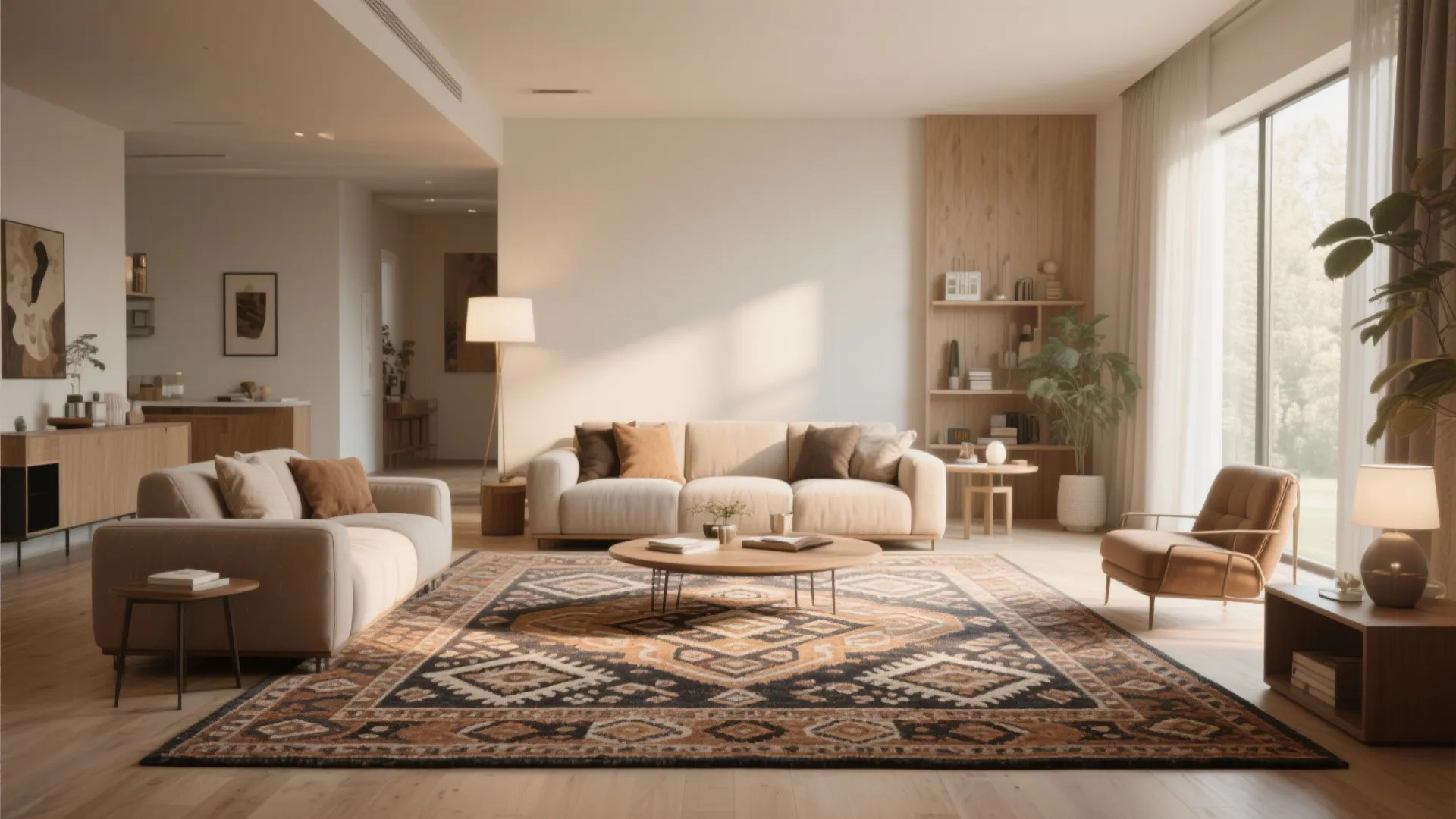 2. Anchor with a Statement Rug