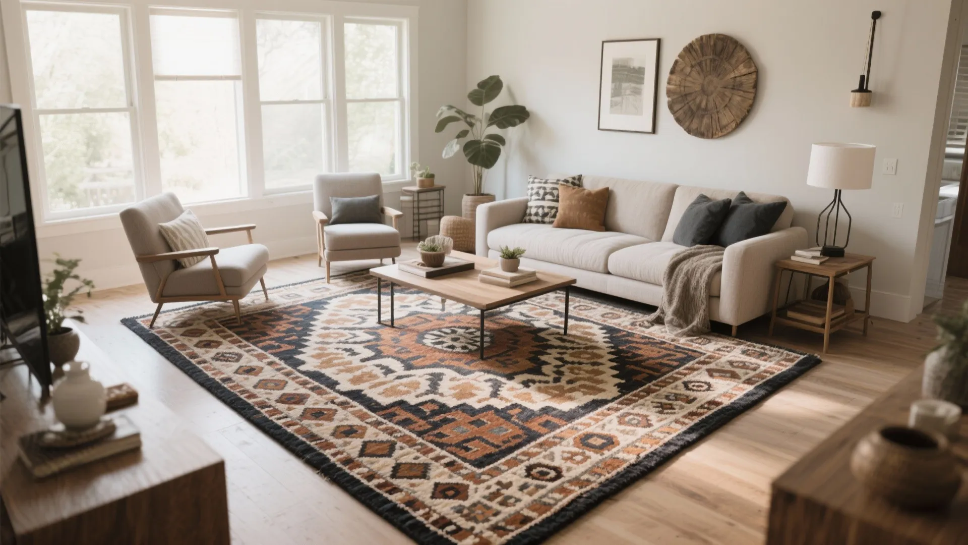 4. Anchoring with a Statement Rug