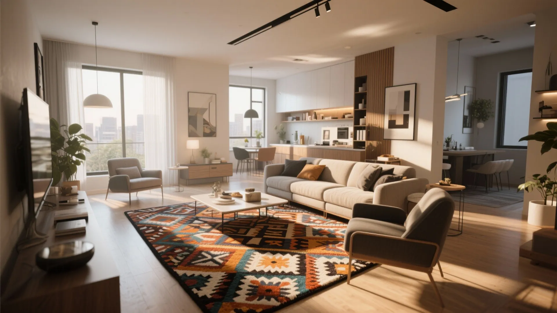 4. Statement Rugs to Define Areas