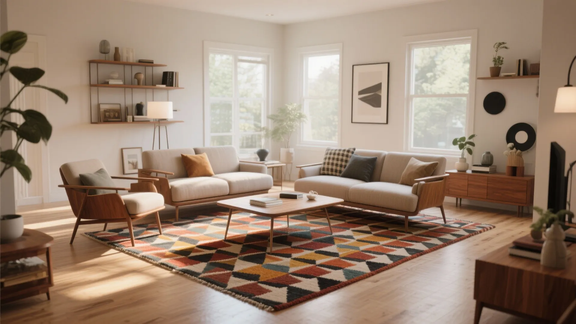 Statement rug for zoning