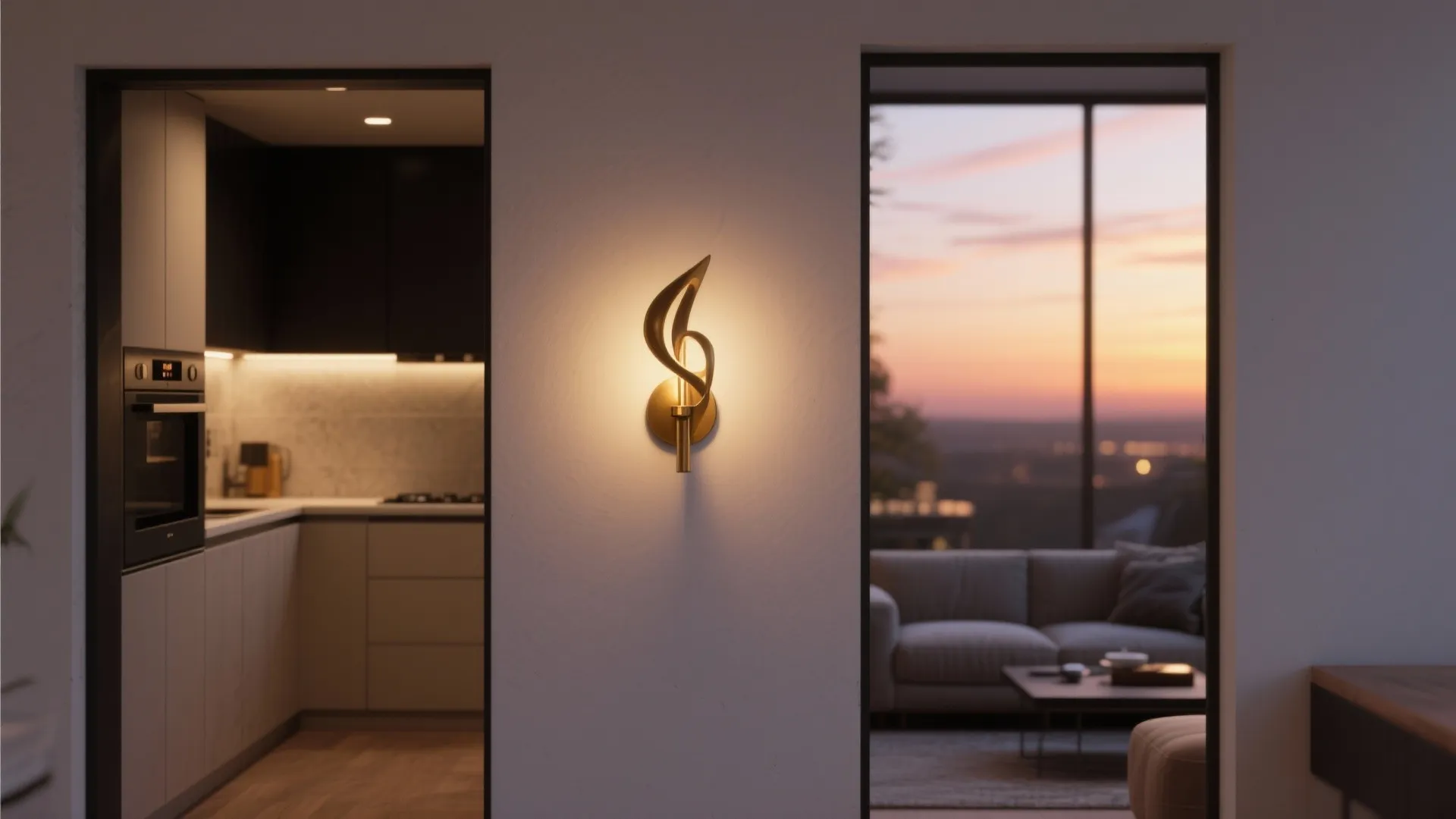 Statement sconce as art (with dim-to-warm)