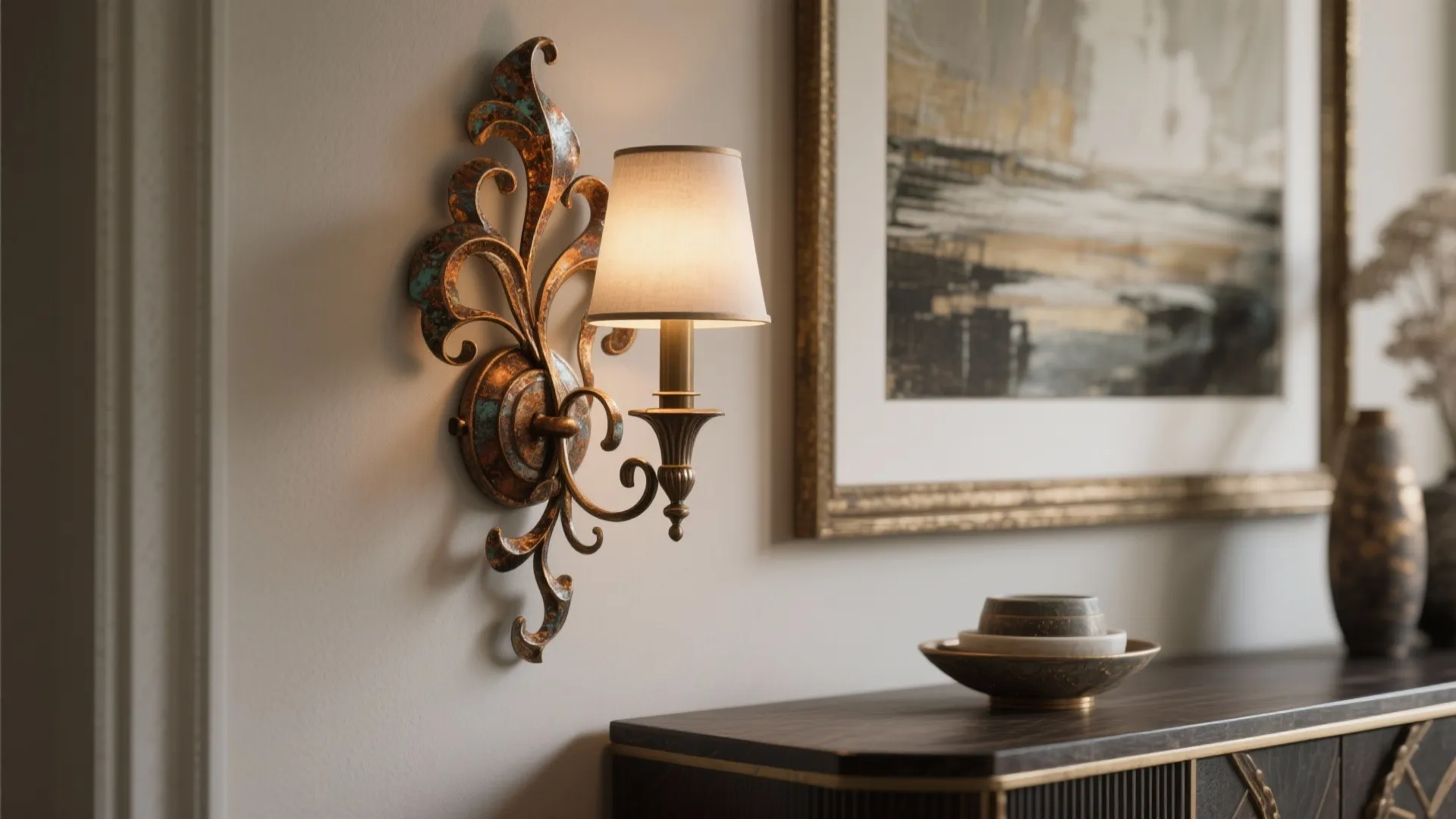 4. Decorative statement sconces as focal points