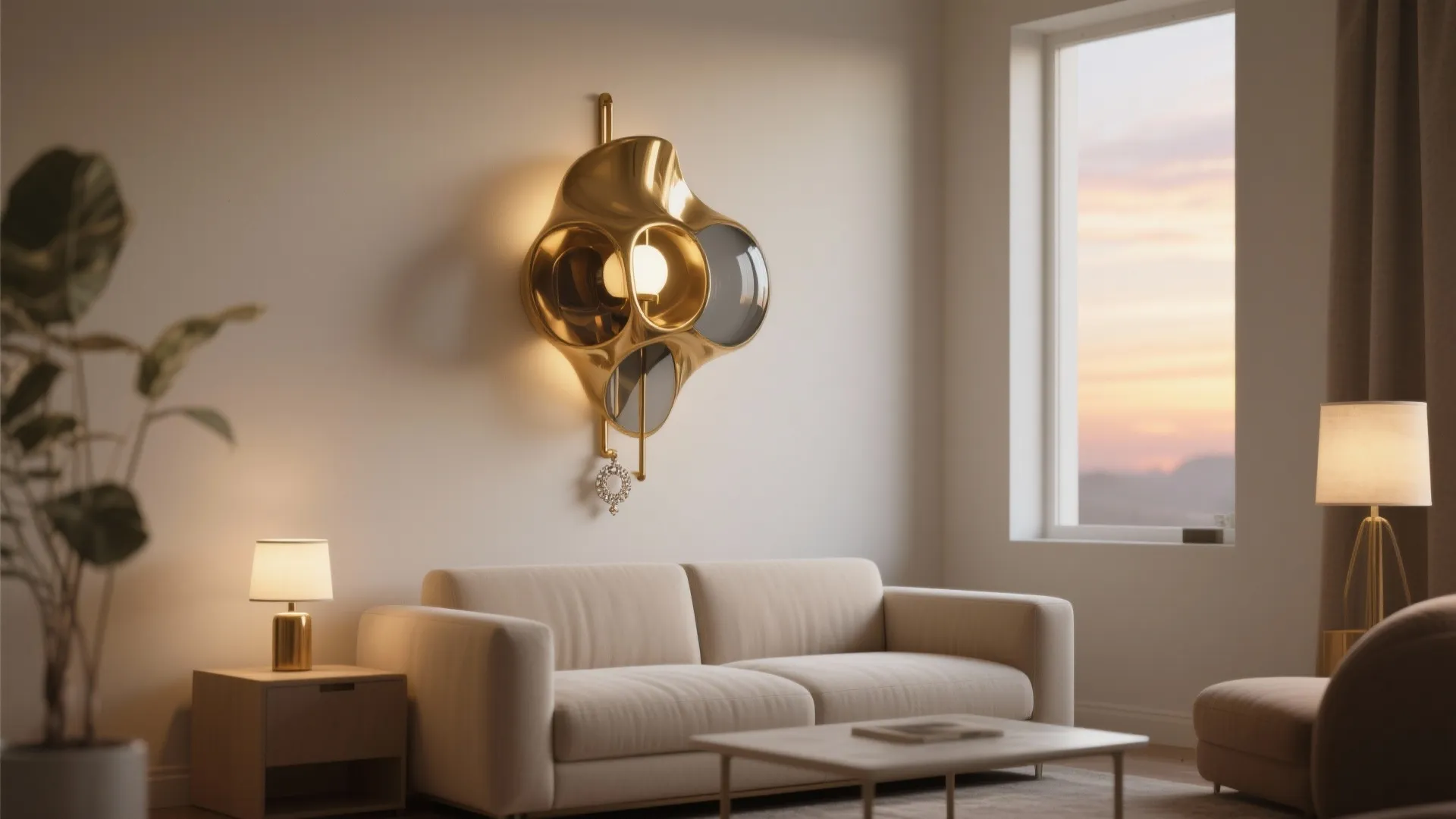 Statement wall lights as the room’s jewelry