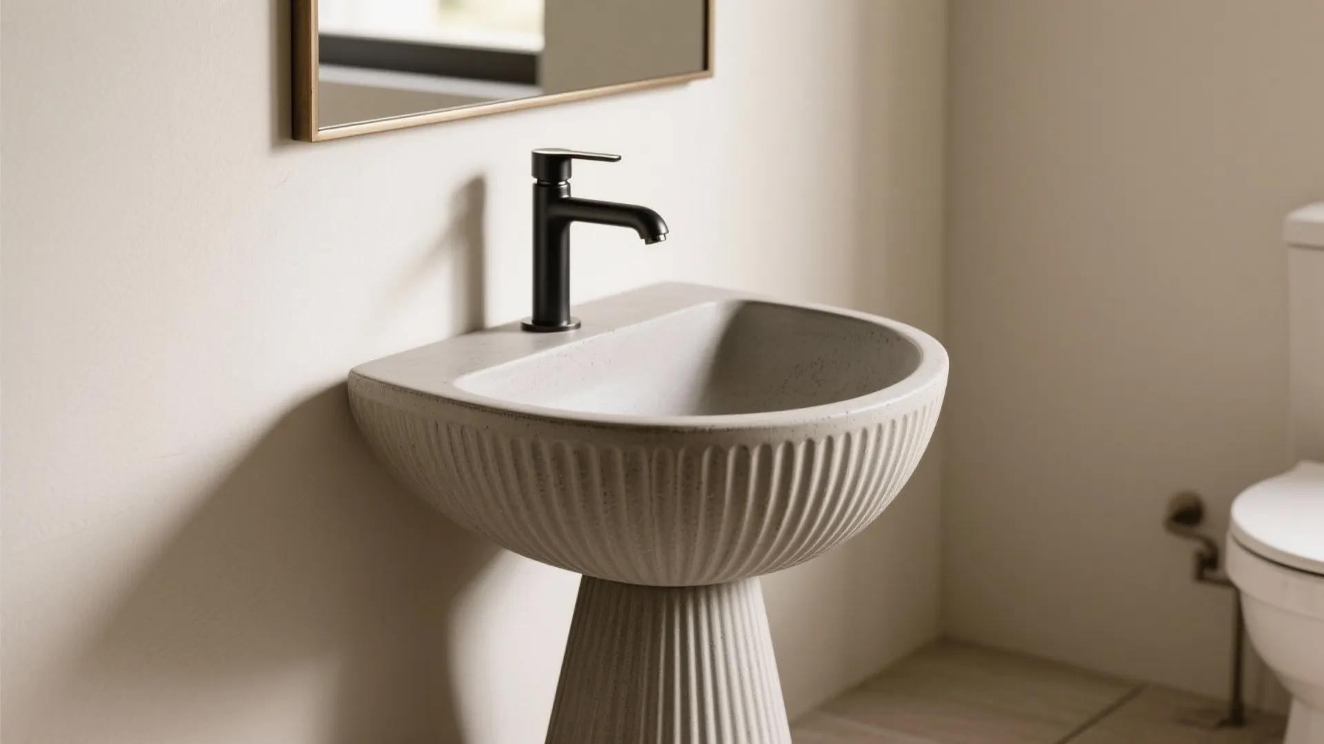 Statement Sink and Compact Faucet Pairing