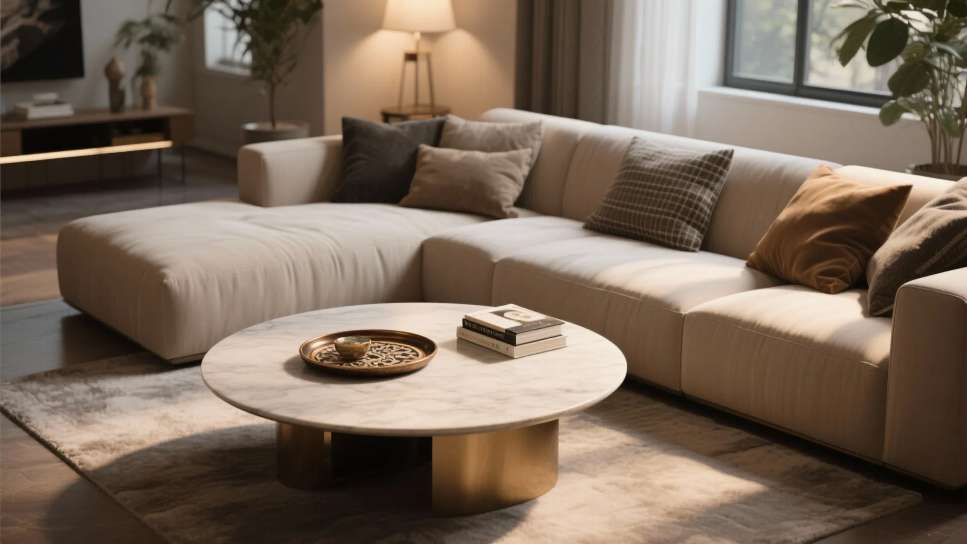 3. Anchor with a statement coffee table