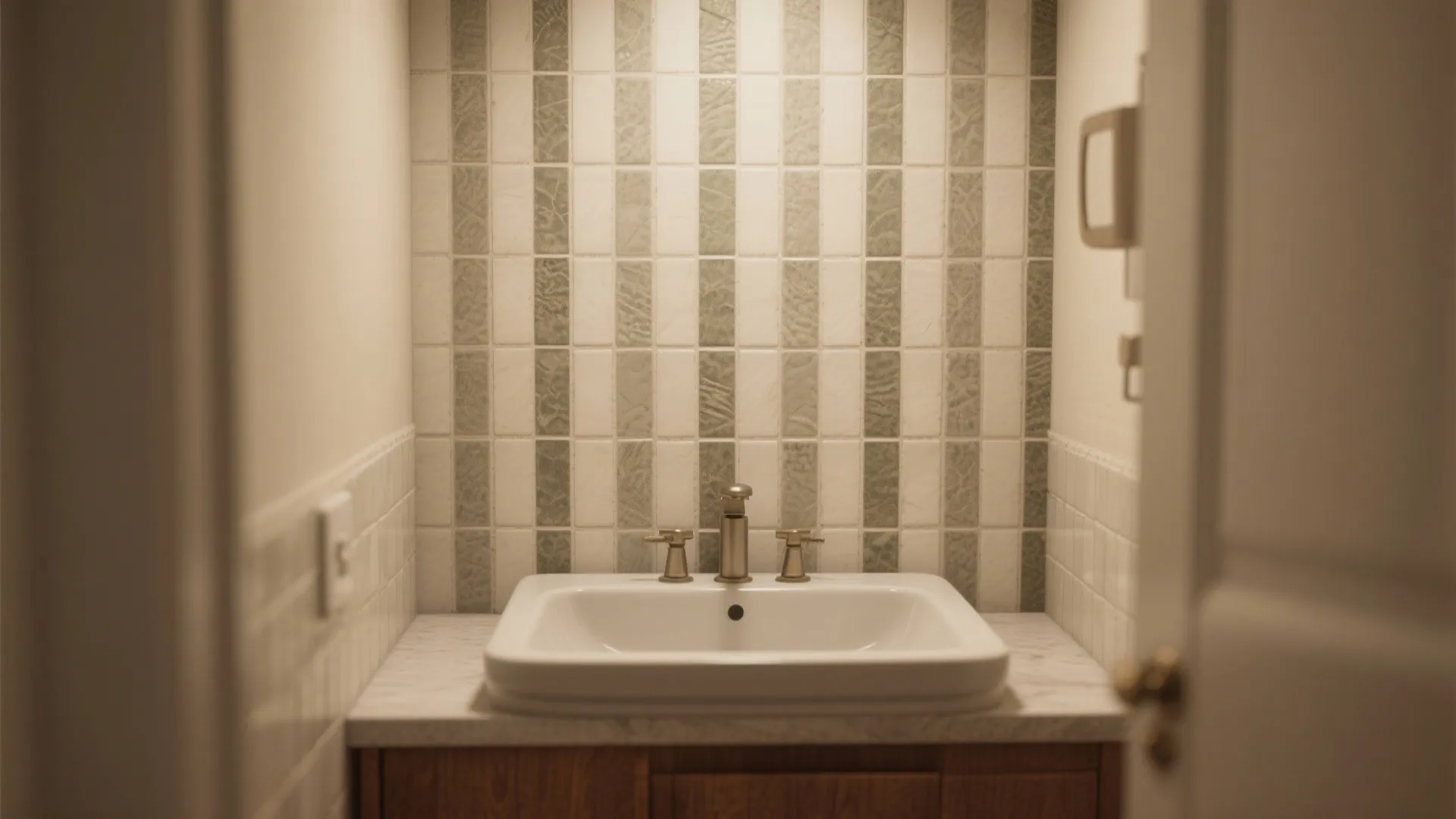 4. Statement Tile on One Wall