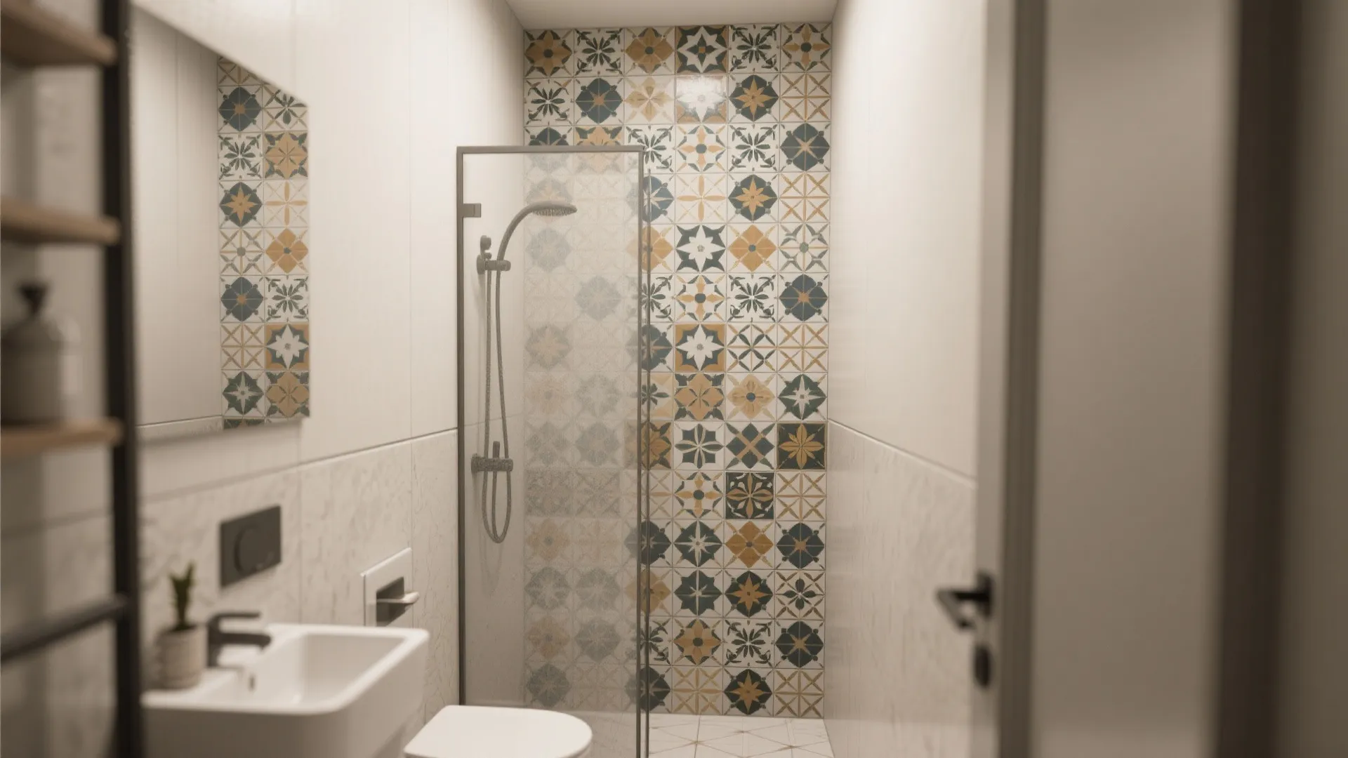 9. Statement Tile in One Zone