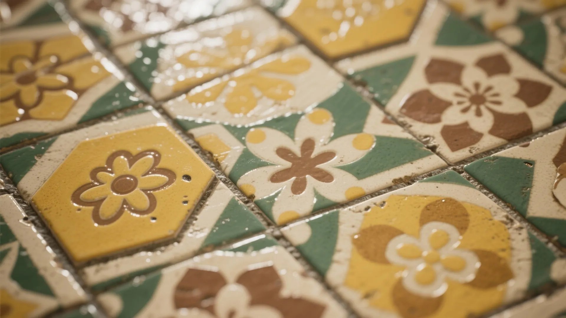 2. Statement Tiles: Geometric and Floral Patterns